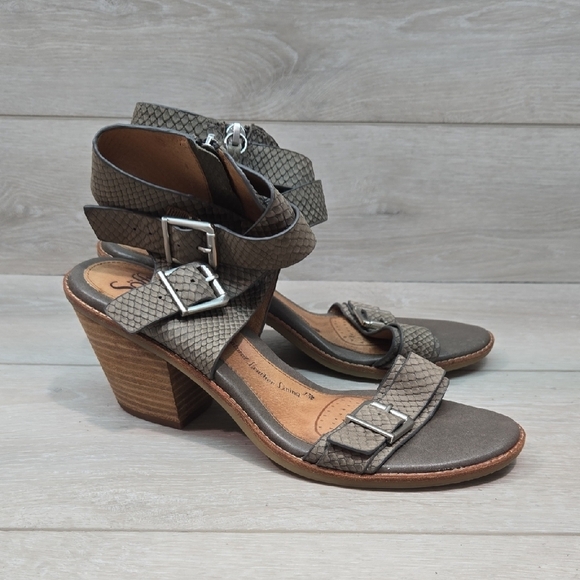 Sofft Women's Manryn Leather Open Toe Heels Sandals Shoes Sz 10M - Picture 2 of 16